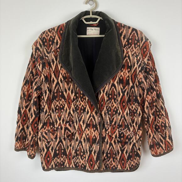 We the Free People Ada Quilted Jacket Small corduroy oversized boho retro Ikat - Picture 4 of 14